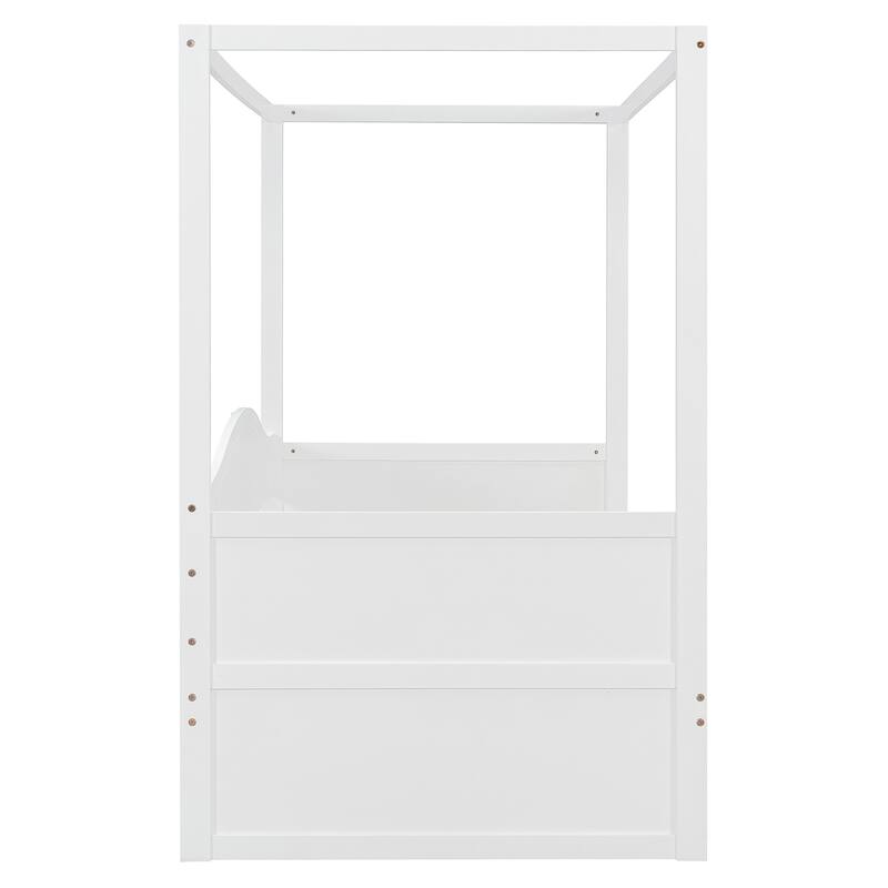 Roomfitters Twin Canopy Daybed with 2 Storage Drawers, Solid Wood Frame