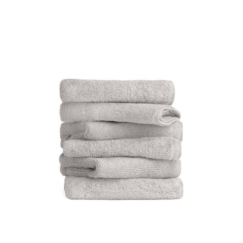 Becky Cameron 6-Piece Ultra Soft Cotton Washcloth Set - Light Gray