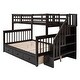 preview thumbnail 16 of 17, Twin over Full Bunk Bed with Drawer, Storage and Guard Rail, Espresso