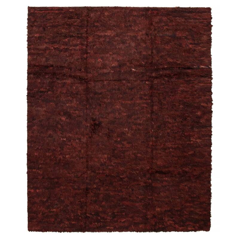 ECARPETGALLERY Hand-knotted Marrakech Burgundy Wool Rug - 8'1 x 9'11 - Dark Burgundy - 8'1 x 9'11