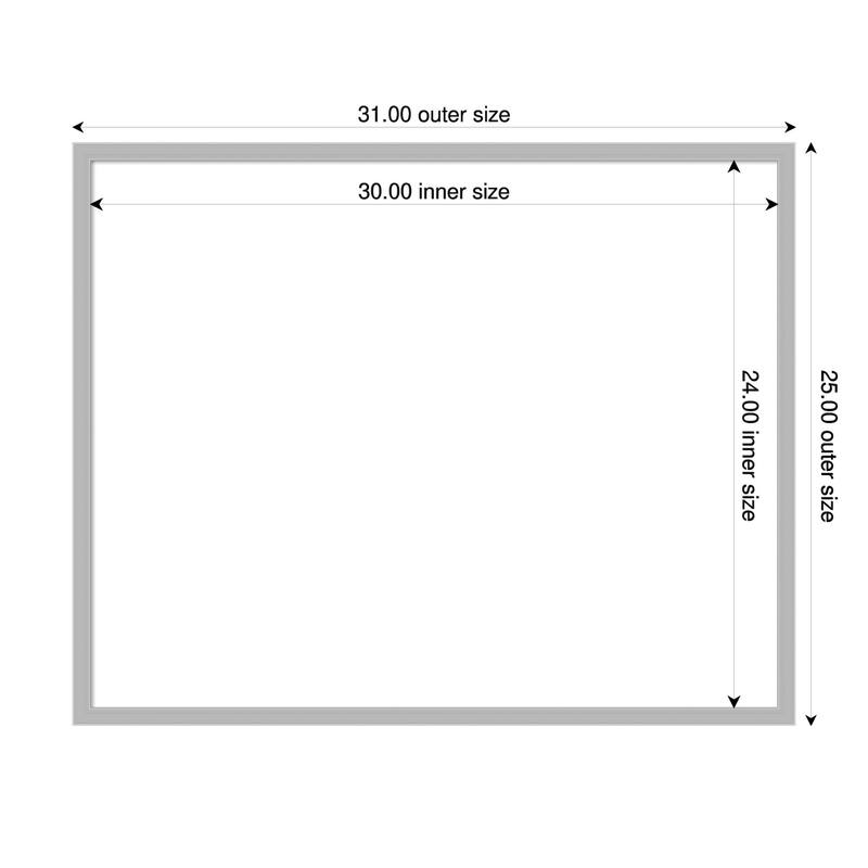 Amanti Art Hera Chrome Framed Dry Erase Magnetic Board - 31 x 25 in