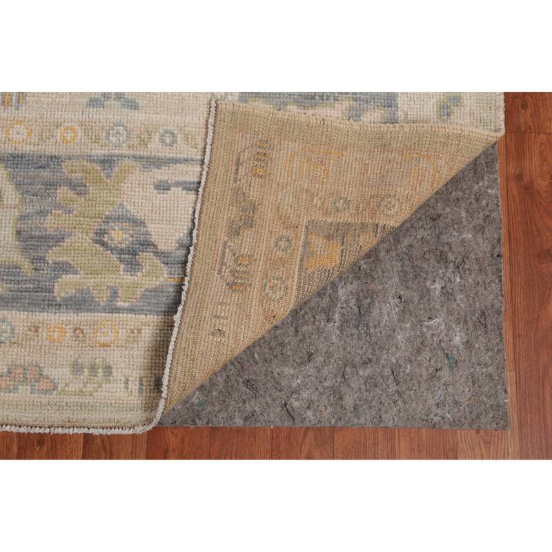 Hand Knotted Oriental 100% Wool Carpet Transitional All-Over Green Oushak Area Rug - 12' 0'' X 9' 3''