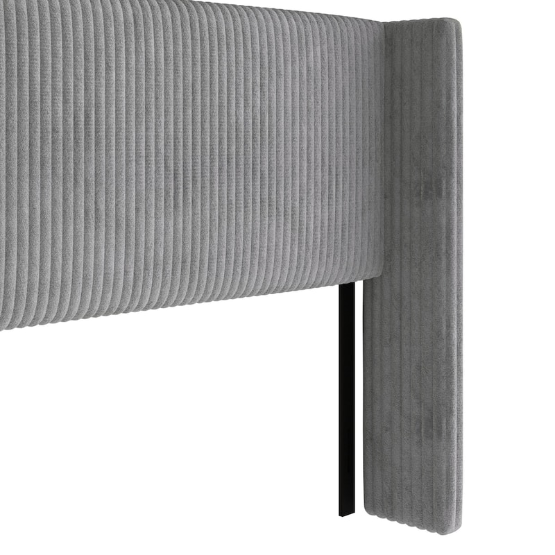 Clayfell Lenox Upholstered Wingback Headboard, Soft Corduroy, Easy to Assemble
