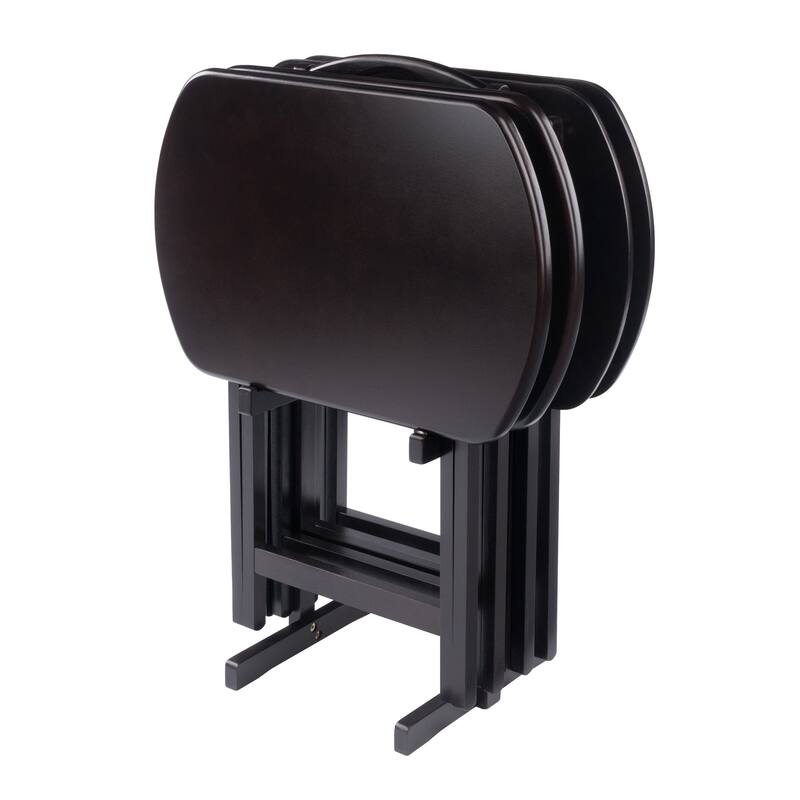 Corbett 4 Snack Tables with Stand Coffee Finish