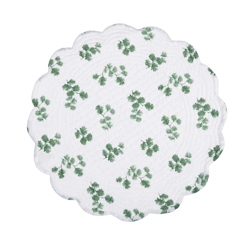Marcy Blooms Round Quilted Placemat Set 6