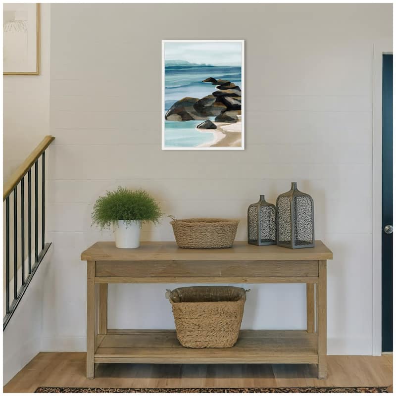 Kate and Laurel Sylvie Ocean Breeze ll Framed Canvas by Nikita Jariwala