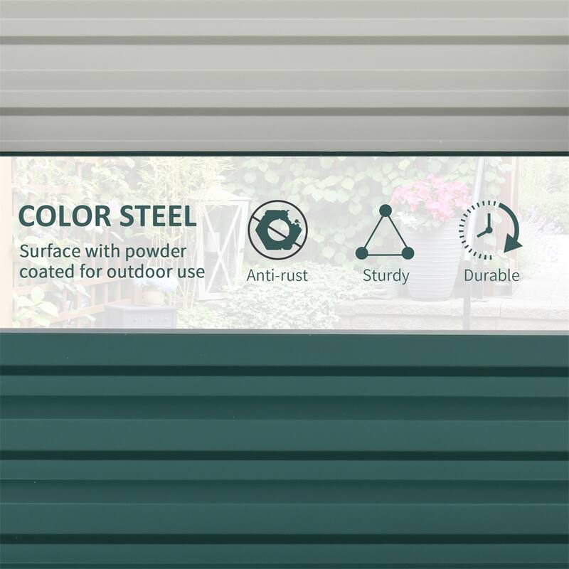Outsunny Galvanized Raised Garden Bed,4' x 4' x 1' Metal Planter Box