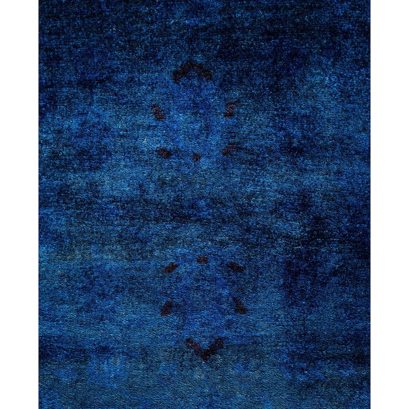 Overdyed One-of-a-Kind Hand-Knotted Area Rug - Blue - 12' 4" x 18' 1"