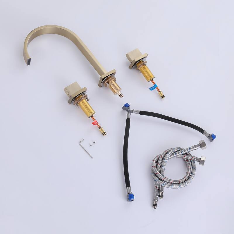 9.8"H Solid Brass Widespread 2-handle Bathroom Sink Faucet