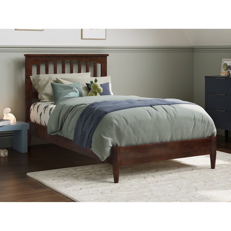 Becket Solid Wood Low Profile Platform Bed - Walnut - Twin