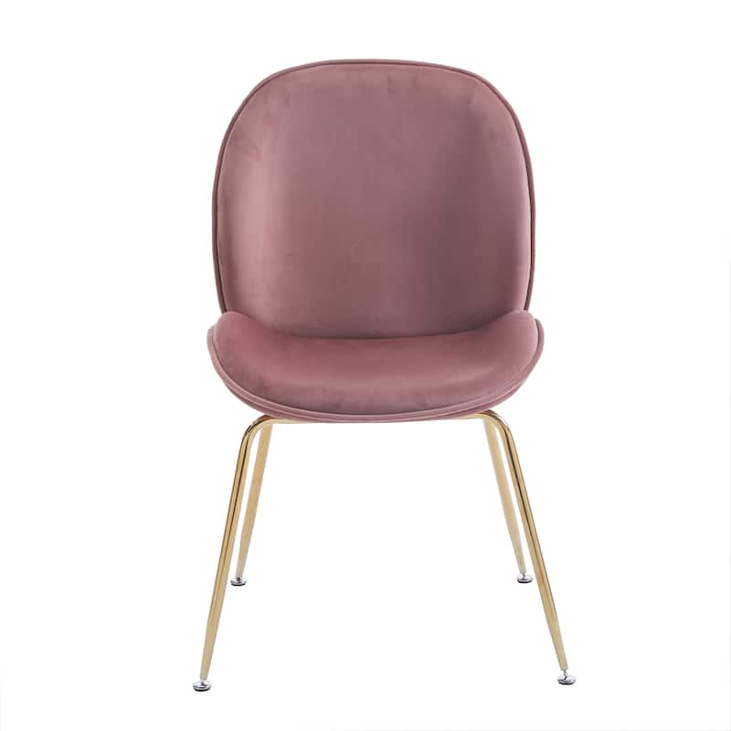 Porthos Home Otis Dining Chair, Suede Upholstery, Gold Legs, Armless