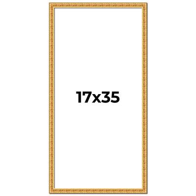 17x35 Frame Gold Real Wood Picture Frame Width 1 inches | Interior