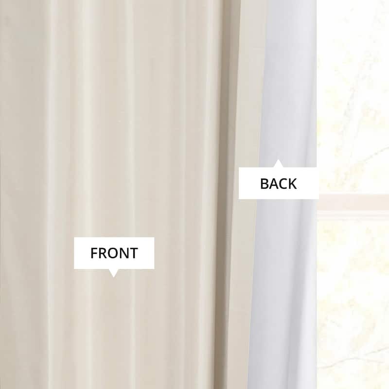Exclusive Fabric Off-white Textured Faux Dupioni Light Filtering Silk Curtains (1 Panel)