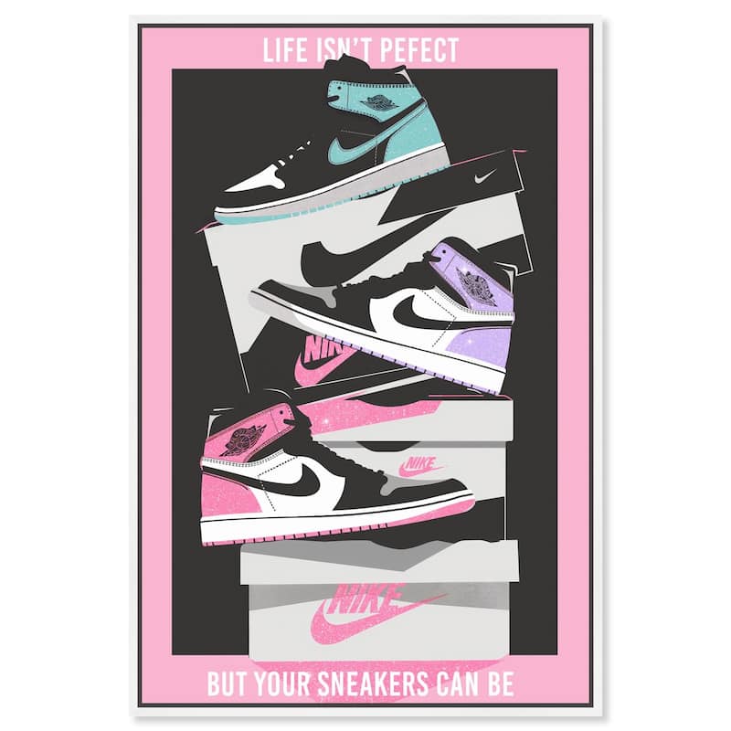 Pastel Big Sneaker Stack Canvas by Art Remedy - White - 36" x 54"