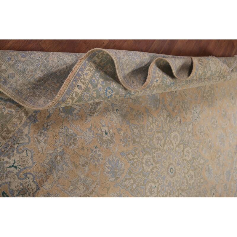 Muted Najafabad Vintage Persian Area Rug Hand-Knotted Wool Carpet - 9'10" x 12'8"