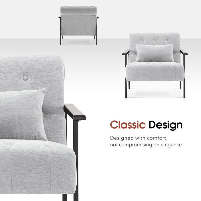 MCombo set of 2 Modern Accent, Ergonomics Lounge Chair for Living Room, Chenille, HQ417