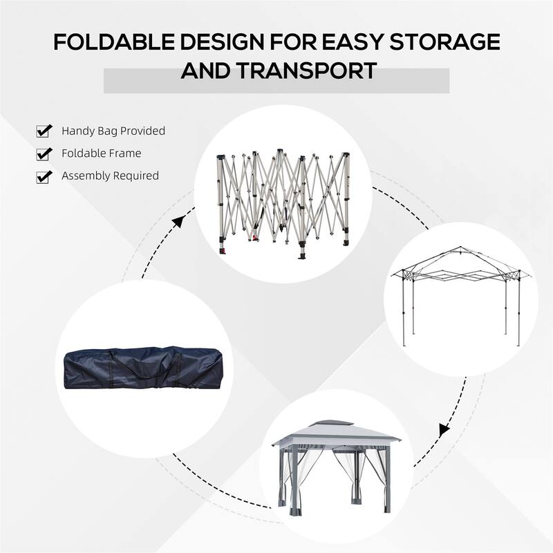 12' x 12' Pop Up Canopy Tent with Netting and Carry Bag