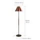 preview thumbnail 7 of 5, Mid-Century Modern Floor Lamp with Faux Leather Shade - 65 inch