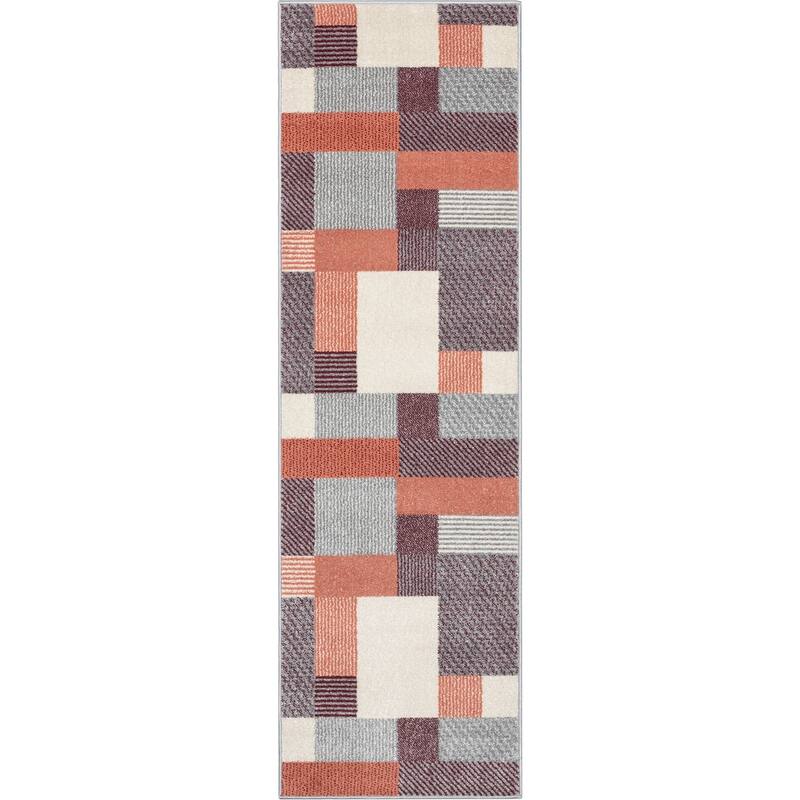 Well Woven Sydney Wilma Geometric Modern Area Rug - Blush Grey - 2' 3" x 7' 3"