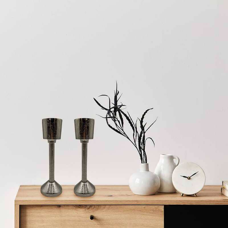 Decorative Handmade Aluminum Modern Candle holder Set of 2