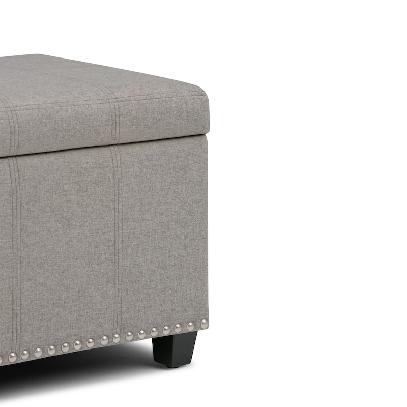 WYNDENHALL Megan 34 inch Wide Transitional Rectangle Storage Ottoman