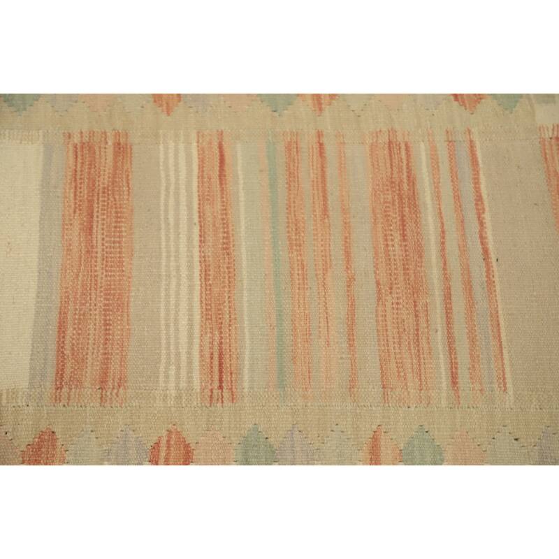 Hand Woven Oriental 100% Wool Carpet Southwestern Tribal Multi-Colored Kilim Runner Rug - 6' 0'' X 2' 0''