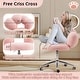 preview thumbnail 9 of 22, Armless Desk Chair Makeup Vanity Chair with Wheels and Adjustable Height Office Chair Criss Cross Cross-Legged Chair
