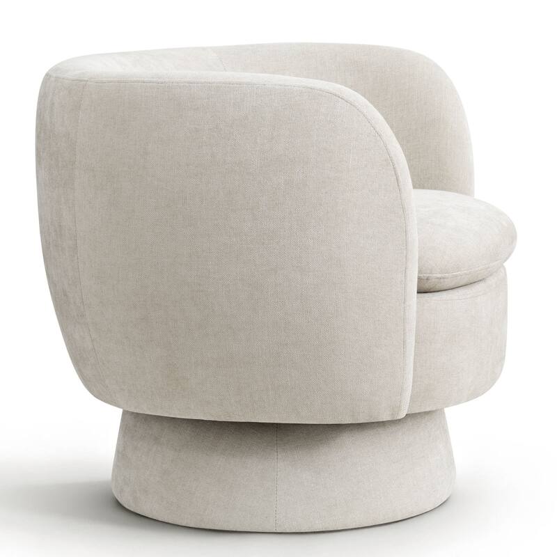 Upholstered Swivel Barrel Accent Chairs(Set of 2)