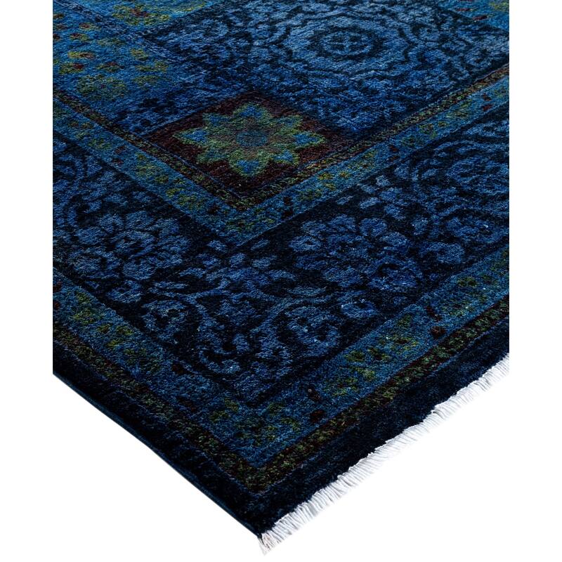 Overdyed One-of-a-Kind Hand-Knotted Area Rug - Blue - 4' 10" x 7' 7"