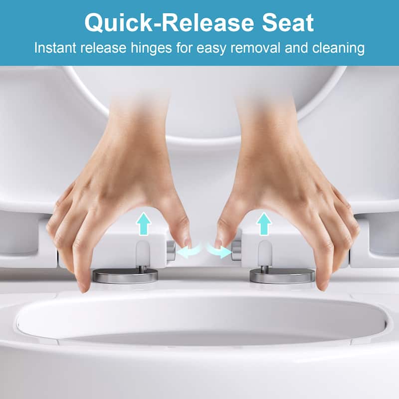 HOROW 1 Piece Dual Flush Toilet White 0.8 1.28 GPF Durable UF Seat Included - N/A