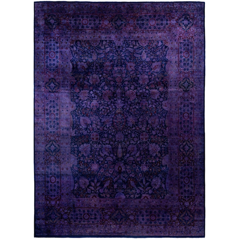 Overdyed One-of-a-Kind Hand-Knotted Area Rug - Purple - 9' 1" x 12' 5"
