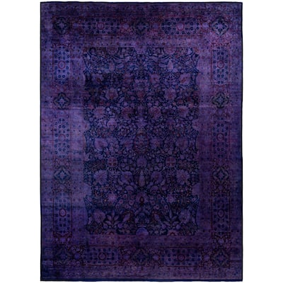 Overdyed One-of-a-Kind Hand-Knotted Area Rug - Purple - 9' 1" x 12' 5"