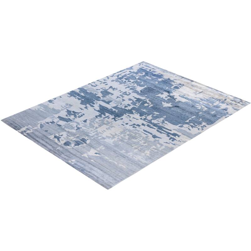 Modern One-of-a-Kind Hand-Knotted Area Rug, Gray - 9' 2" x 12' 2"