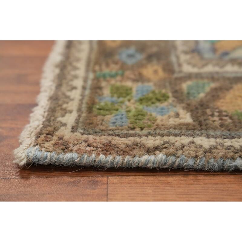 Hand Knotted Oriental 100% Wool Carpet Traditional Floral Oranges & Rust Tabriz Area Rug - 12' 10'' X 9' 8''
