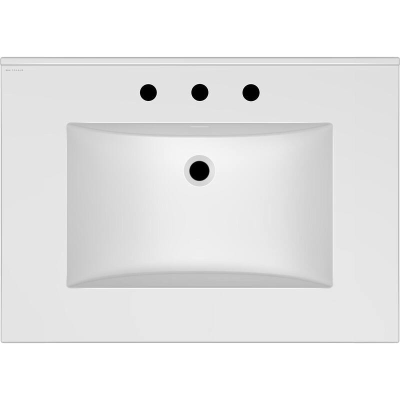 Whitehaus WHCS3122-3H 31" Rectangular Vitreous China Drop In Bathroom