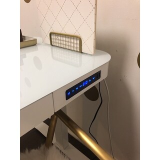 Airlift 47 In Tempered Glass Electric Standing Desk Top Dual 2 4a Usb Charging Port Height Adjustable To 47 In H Overstock 25560318