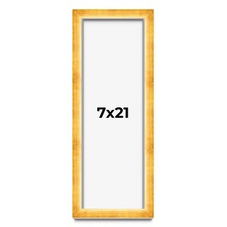 7x21 Shadow Box Frame Gold | 1.625 Inches Deep Real Wood Traditional ...