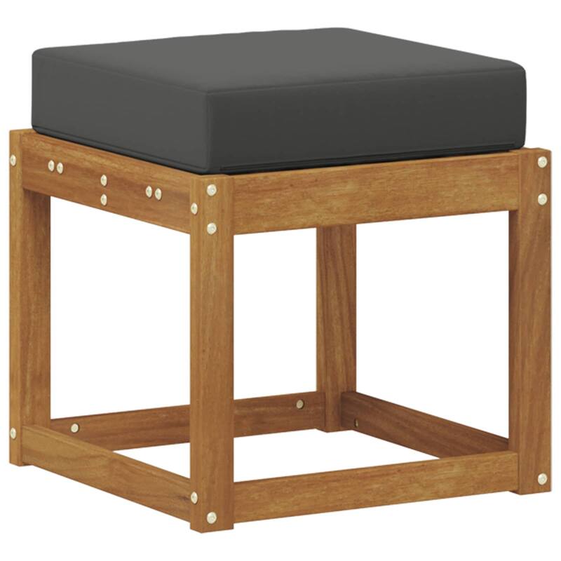 vidaXL Stool Bench Natural and Anthracite 16.93 x 16.93 x 14.57 in