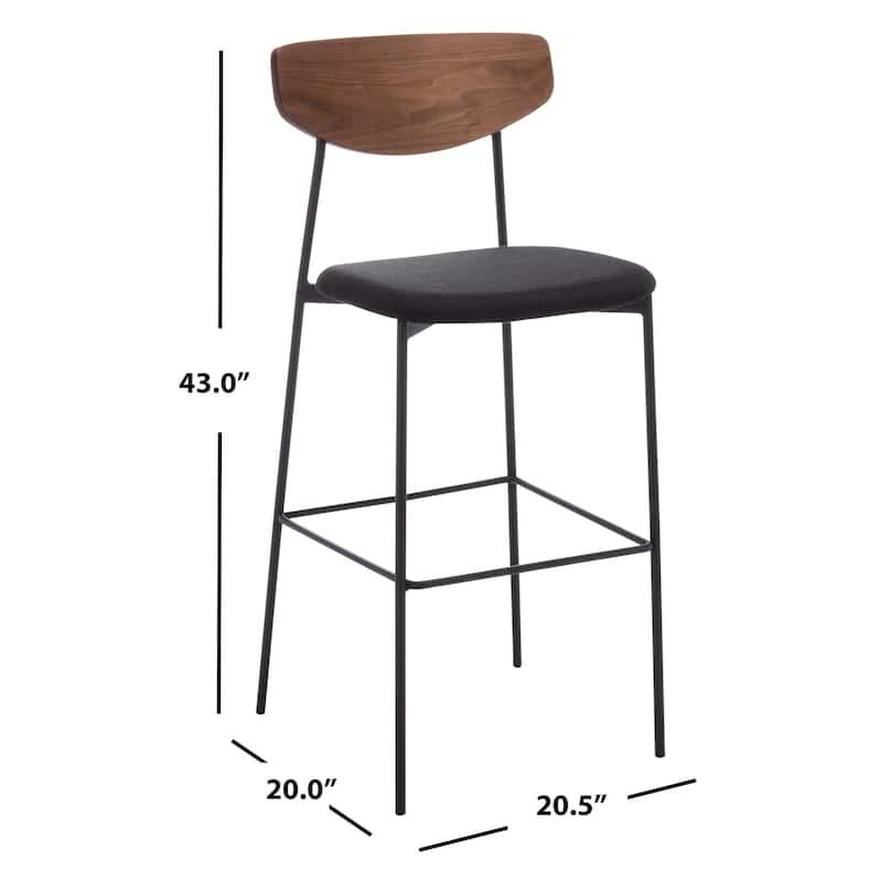 SAFAVIEH Whitney Bar Stool - 20.5" W x 20" L x 43" H - 21Wx20Dx43H