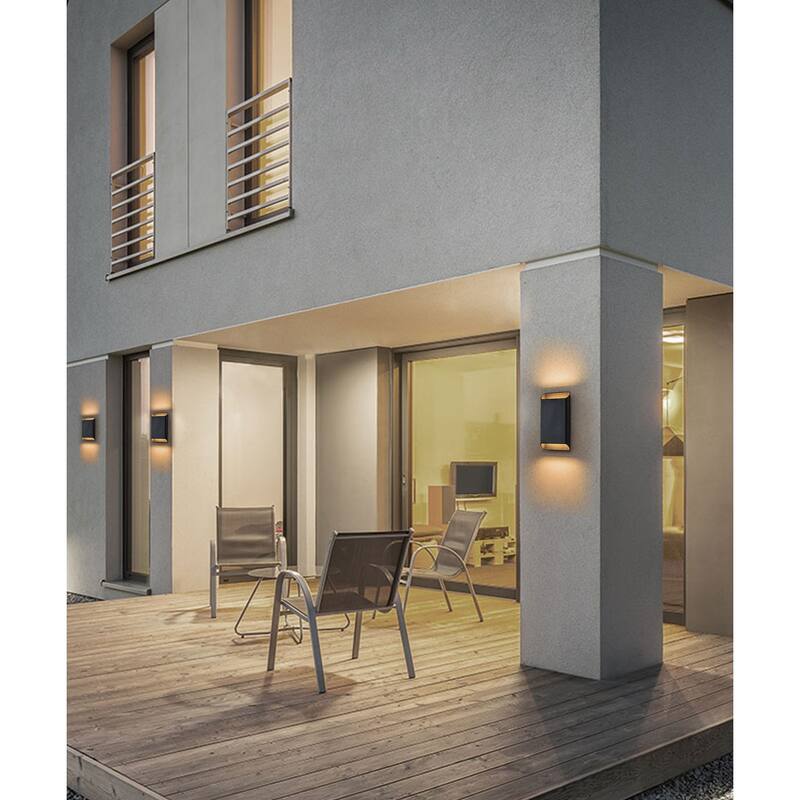 9" Black Modern Led Wall Sconce for Patio, Yard