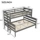 preview thumbnail 3 of 17, Wood Twin XL over Queen Bunk Bed with Ladder