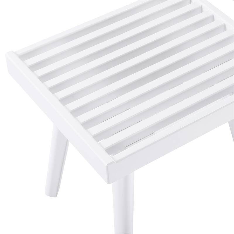 Solid Wood Slatted Shower Stool