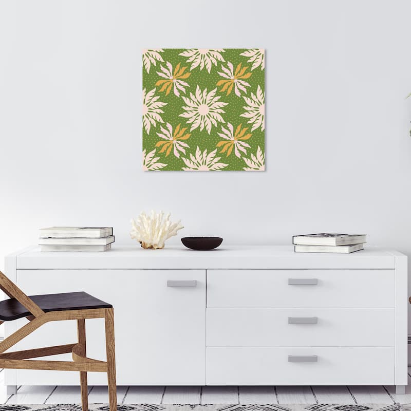Wynwood Studio Canvas Floral and Botanical Sun Leaf Greenery Green and Modern & Contemporary Wall Art Canvas Print