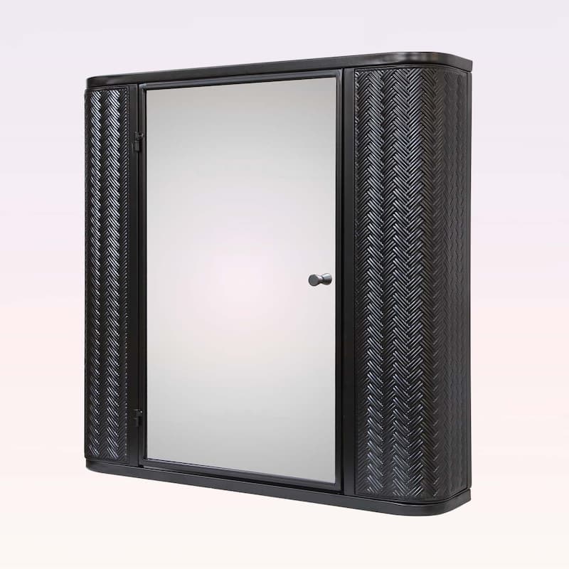 Wall-Mounted Bathroom Cabinet with Mirror,Metal Framed Mirrored Door,2 Shelves for Storage,Over Toilet or Vanity Organizer