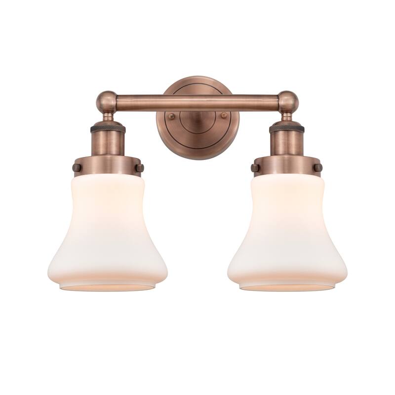 Innovations Lighting 616-2W-10-16 Bellmont Vanity Bellmont 2 Light 16" - Antique Copper / Matte White
