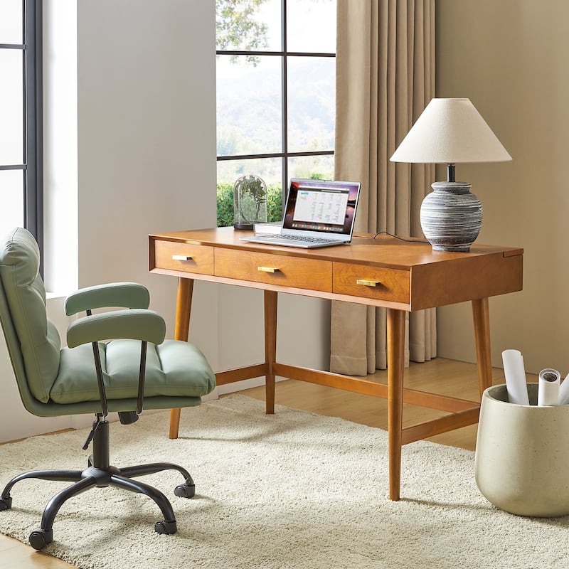 Erich Mid Century Modern 48" Computer Desk with USB by HULALA HOME
