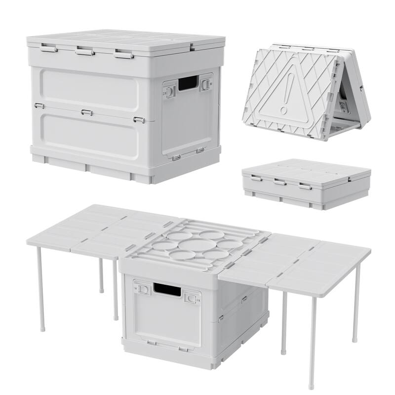 Folding Plastic Storage Box Stackable Side Opening Collapsible Storage Bins