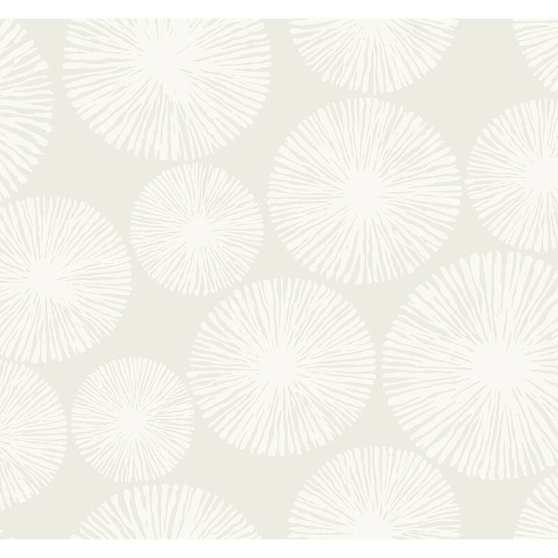 Seabrook Designs Yvette Sunburst Unpasted Wallpaper - 27 in. W x 27 ft. L - Alabaster & Eggshell