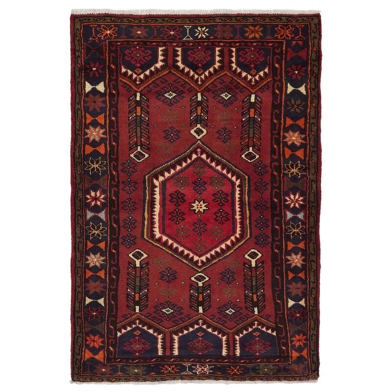 ECARPETGALLERY Hand-knotted Andelz Dark Red Wool Rug - 3'3 x 4'10