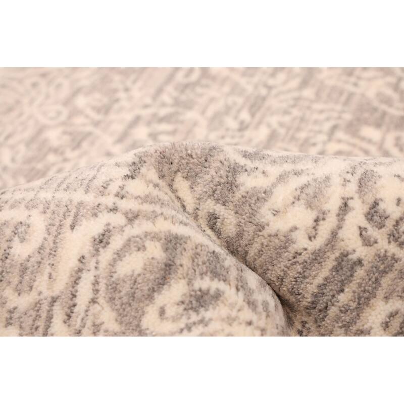 ECARPETGALLERY Hand Loomed Elysian Grey Wool Rug - 8'2 x 10'0